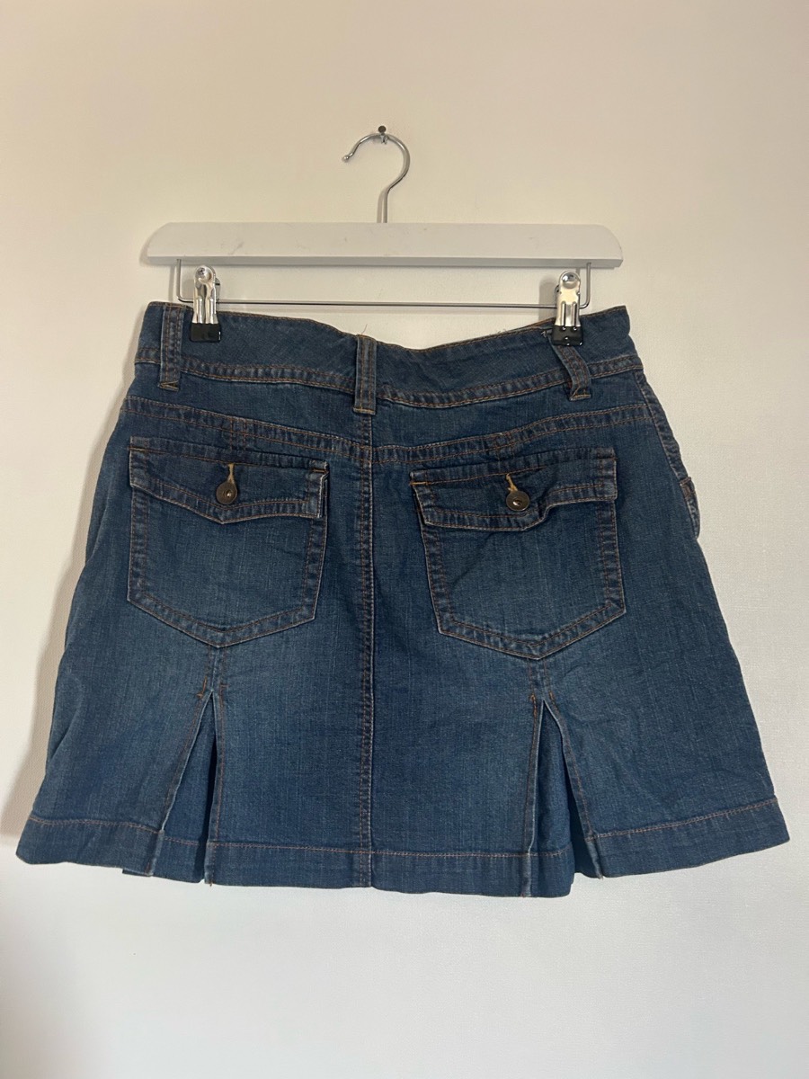 Y2k blue notes denim mini skirt