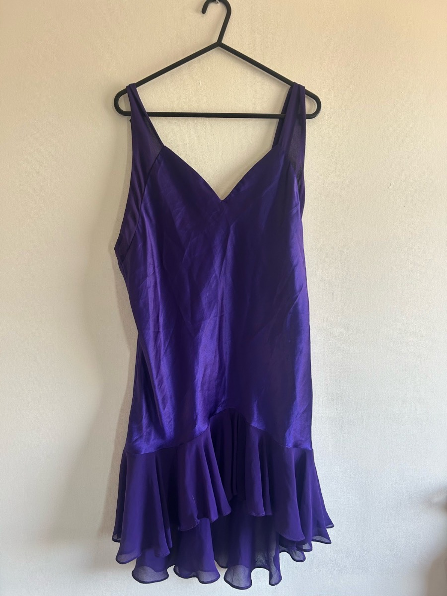 Vintage purple silky mini dress
