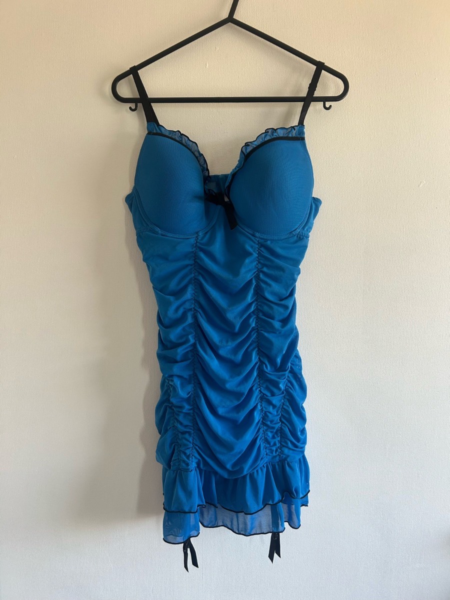 Vintage blue baby doll lingerie set