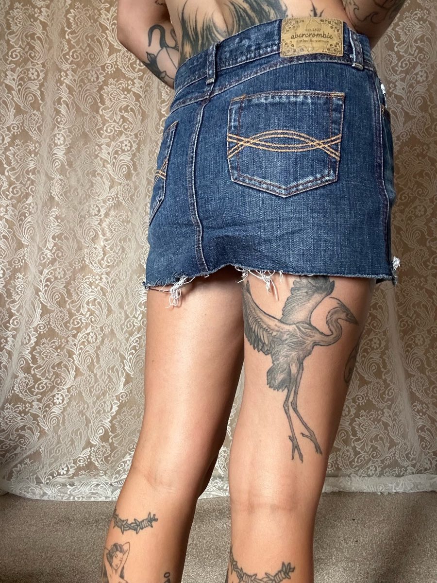 Y2k denim abercrombie mini skirt