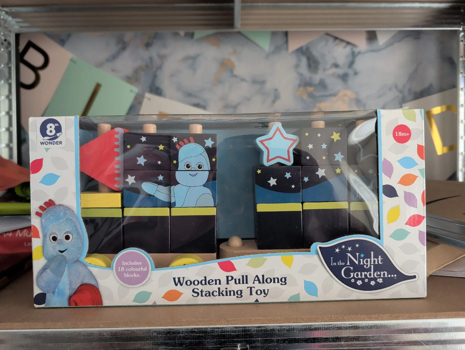 Wooden pull along stacking toy In the night garden 18 months plus