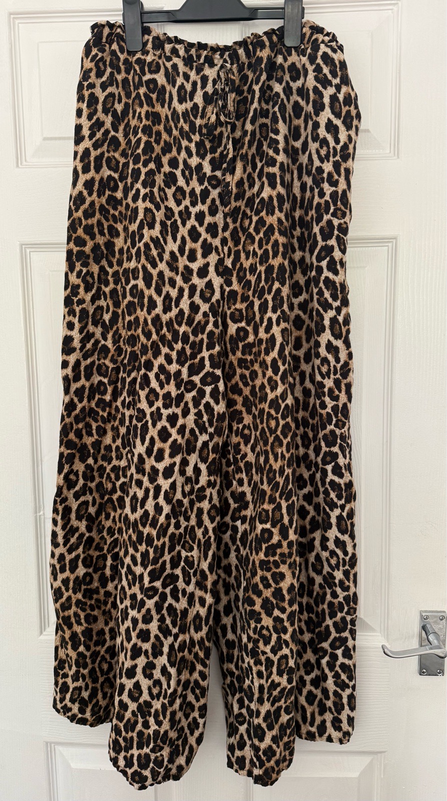 Shein leopard print wide leg trousers size medium