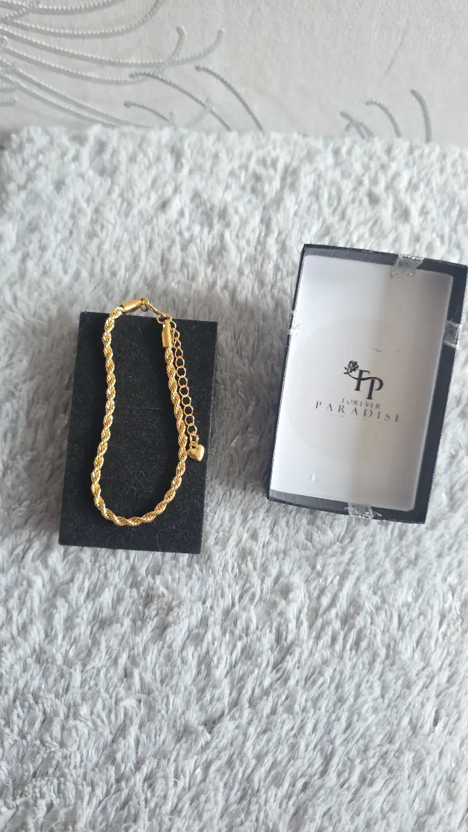 Brand New Gold Rope Chain Bracelet Adjustable Heart Charm Gift Boxed