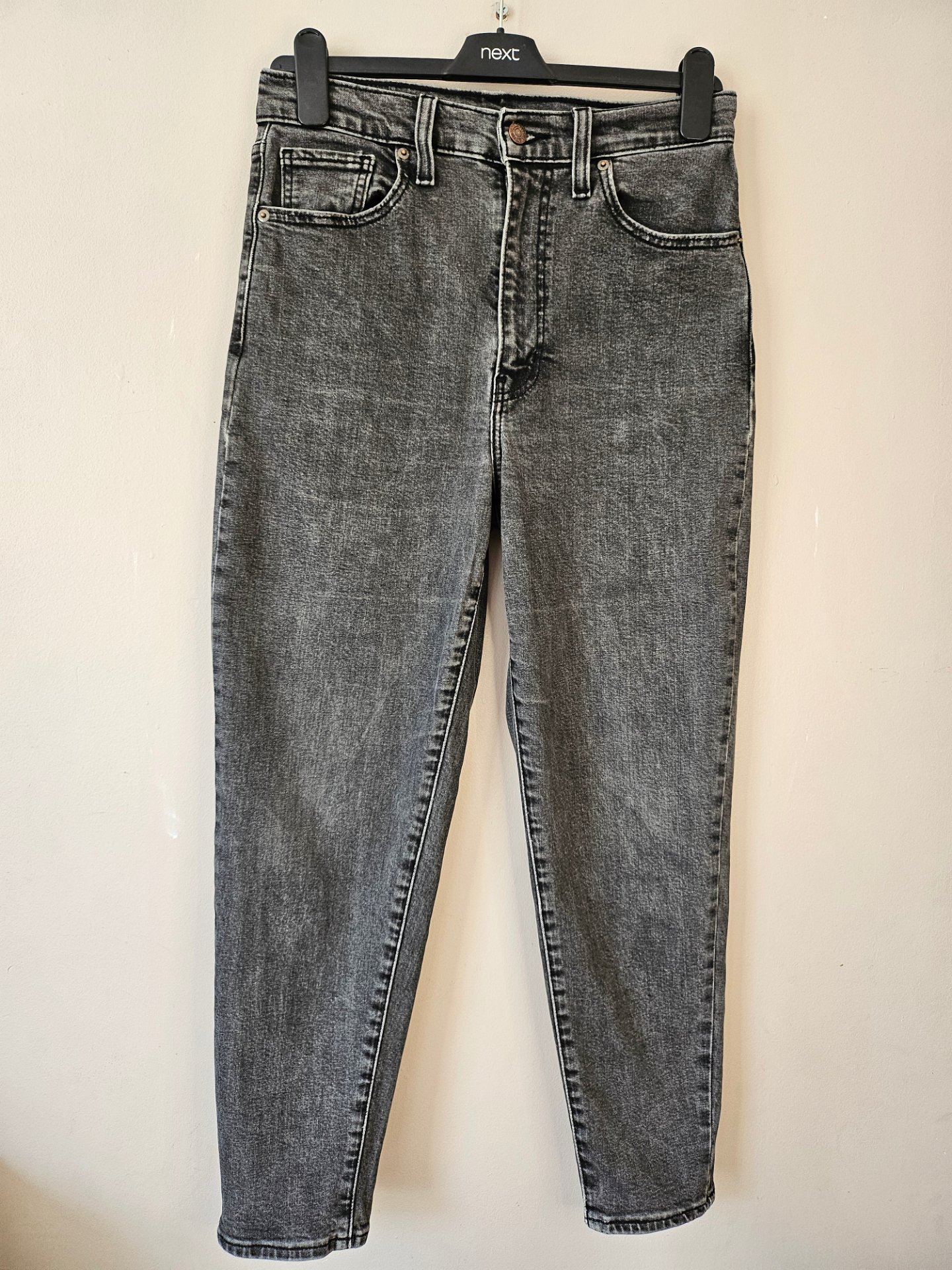 Levis high waisted taper jeans in acid grey wash 28W
