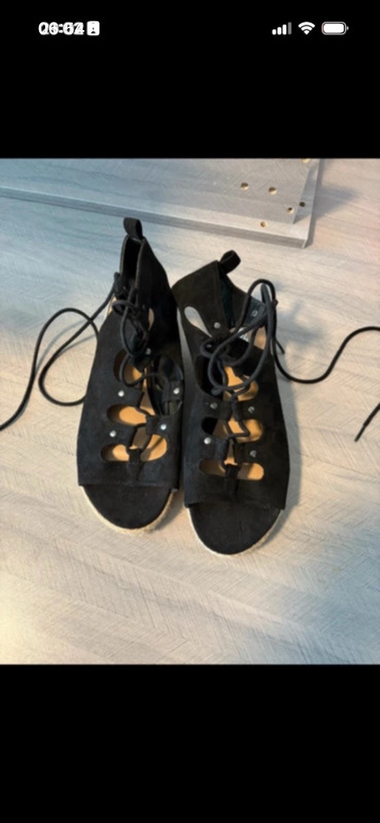 Ladies lace up espadrilles