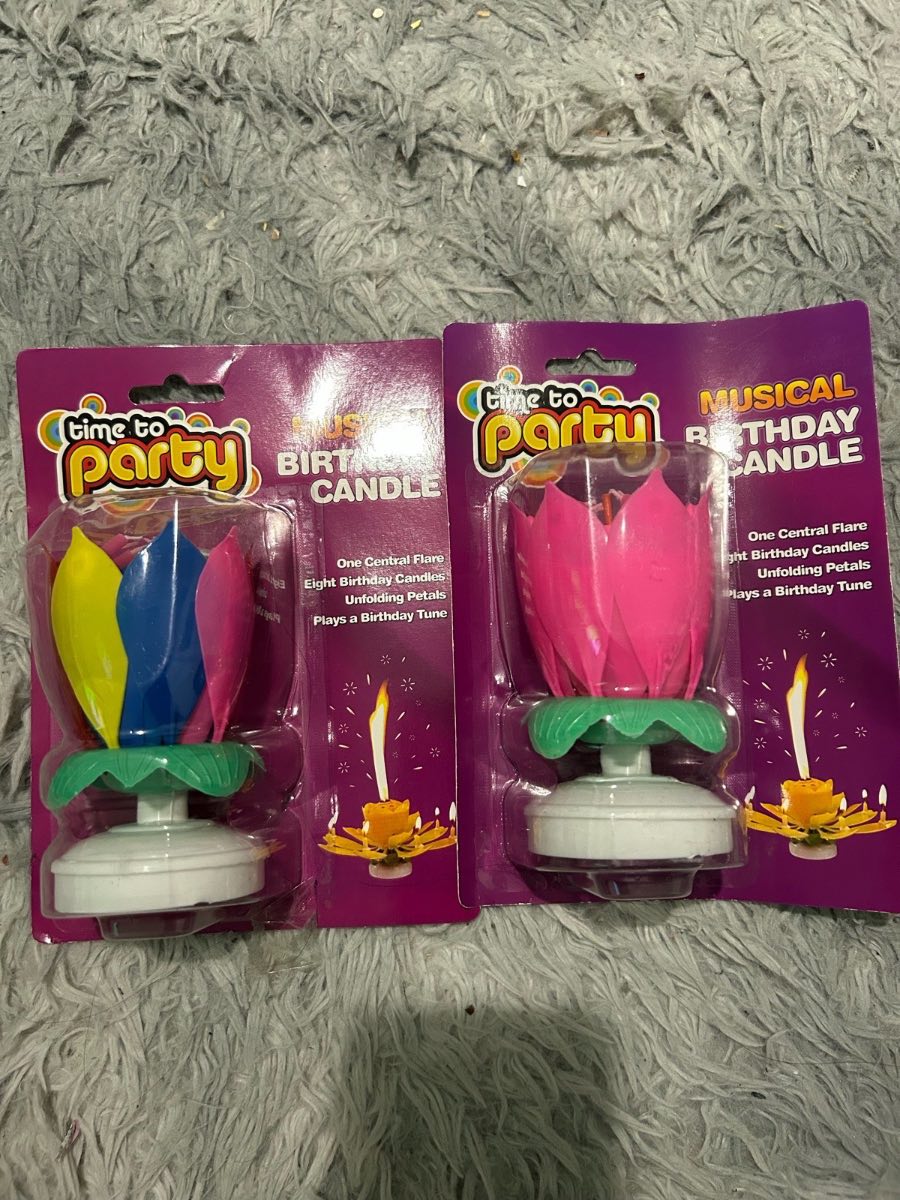 2x birthday cake musical candles