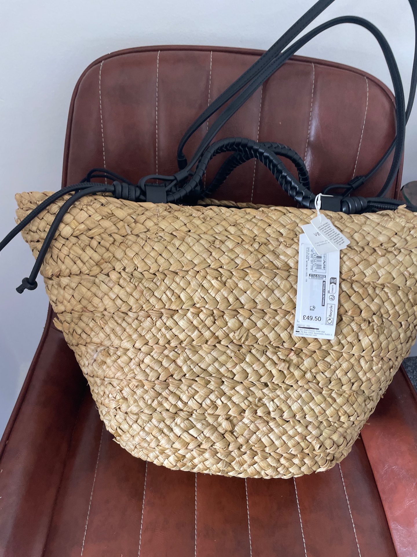 Marks & Spencer Straw Faux Leather Tote Bag New