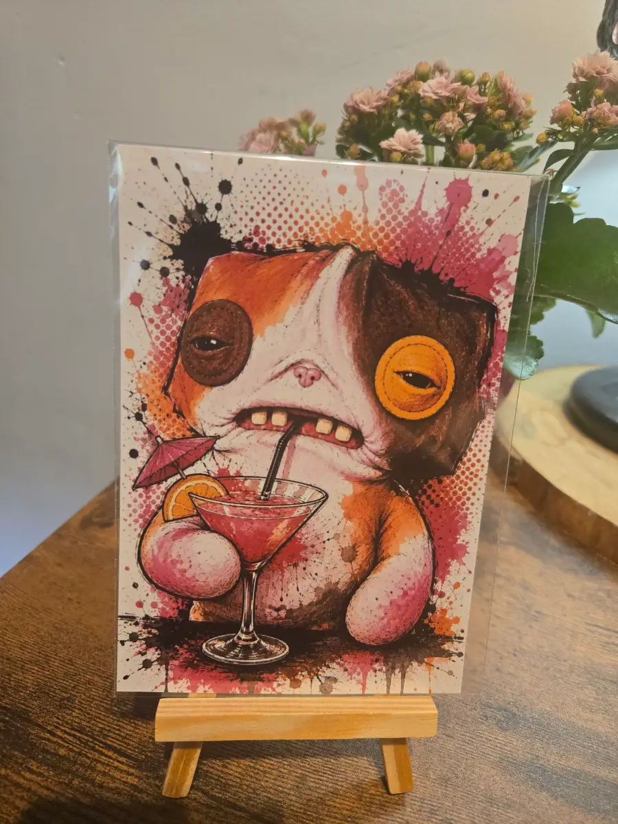 Fugglers "Drunk Cat" 6" X 4" Photo Print - Photo Protector Included