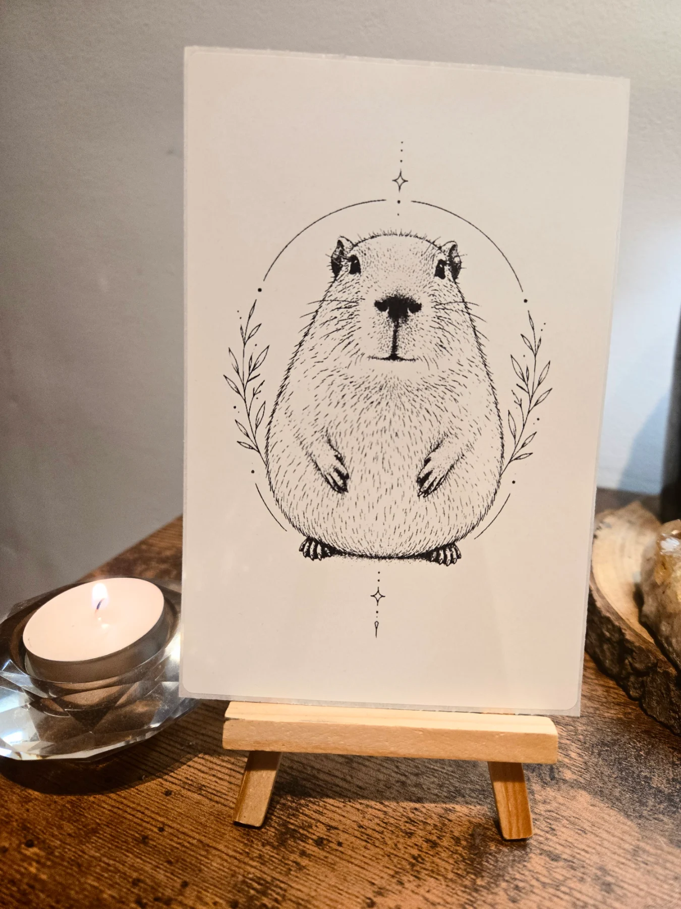 Capybara Line Tattoo Original 6" X 4" Matte Sticker