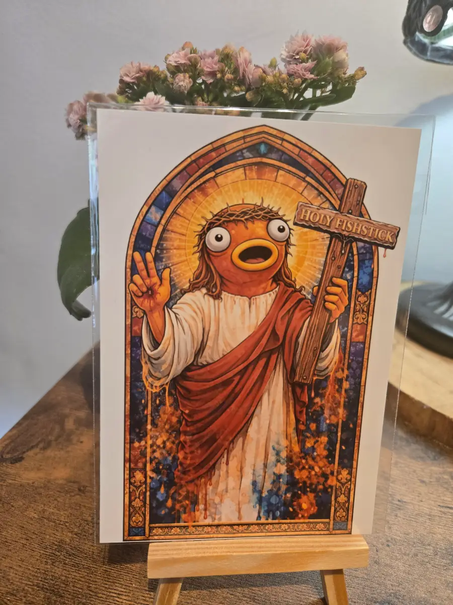 Fortnite "Christ Fish Stick" 6" X 4" Photo Print - Photo Protector Included