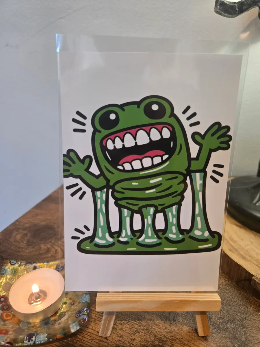 Ghostbusters Slimer Keith Harring Style 6" X 4" Photo Print - Cover sleeve included