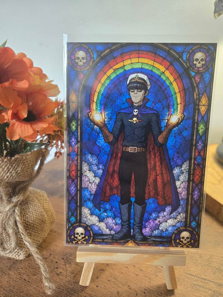 Gorillaz Murdoc Pride Stained Glass 6" X 4" Photo Print - Cover sleeve included