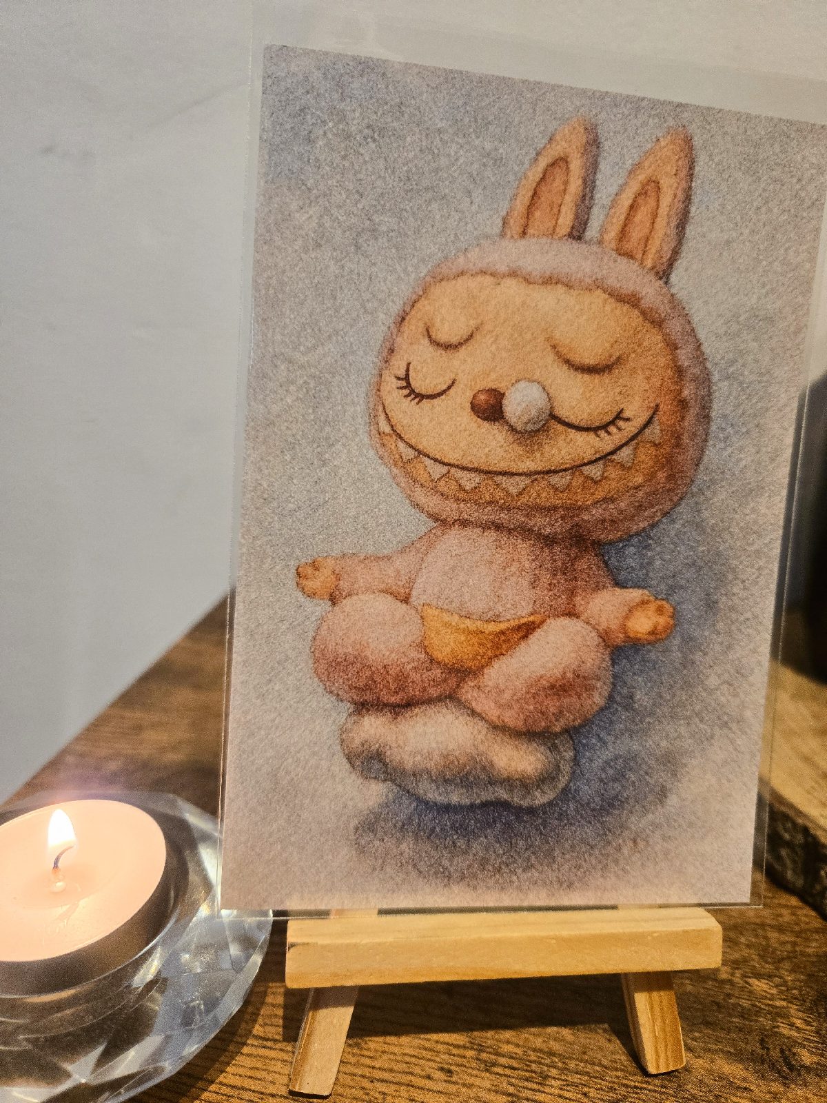 Labubu "Meditating" Wool Style 6" X 4" Photo Print - Photo Protector Included