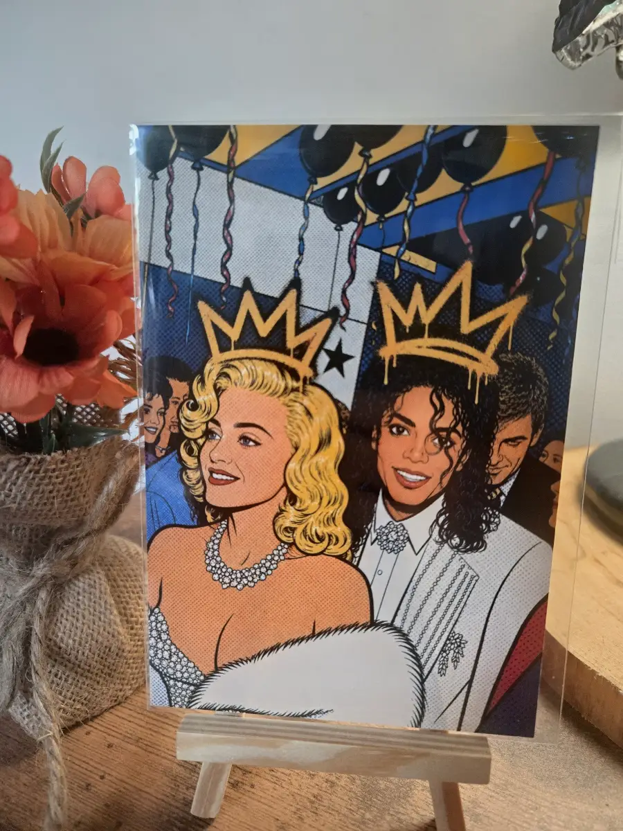 Michael Jackson & Madonna Oscars Pop art 6" X 4" Photo Print - Cover sleeve included