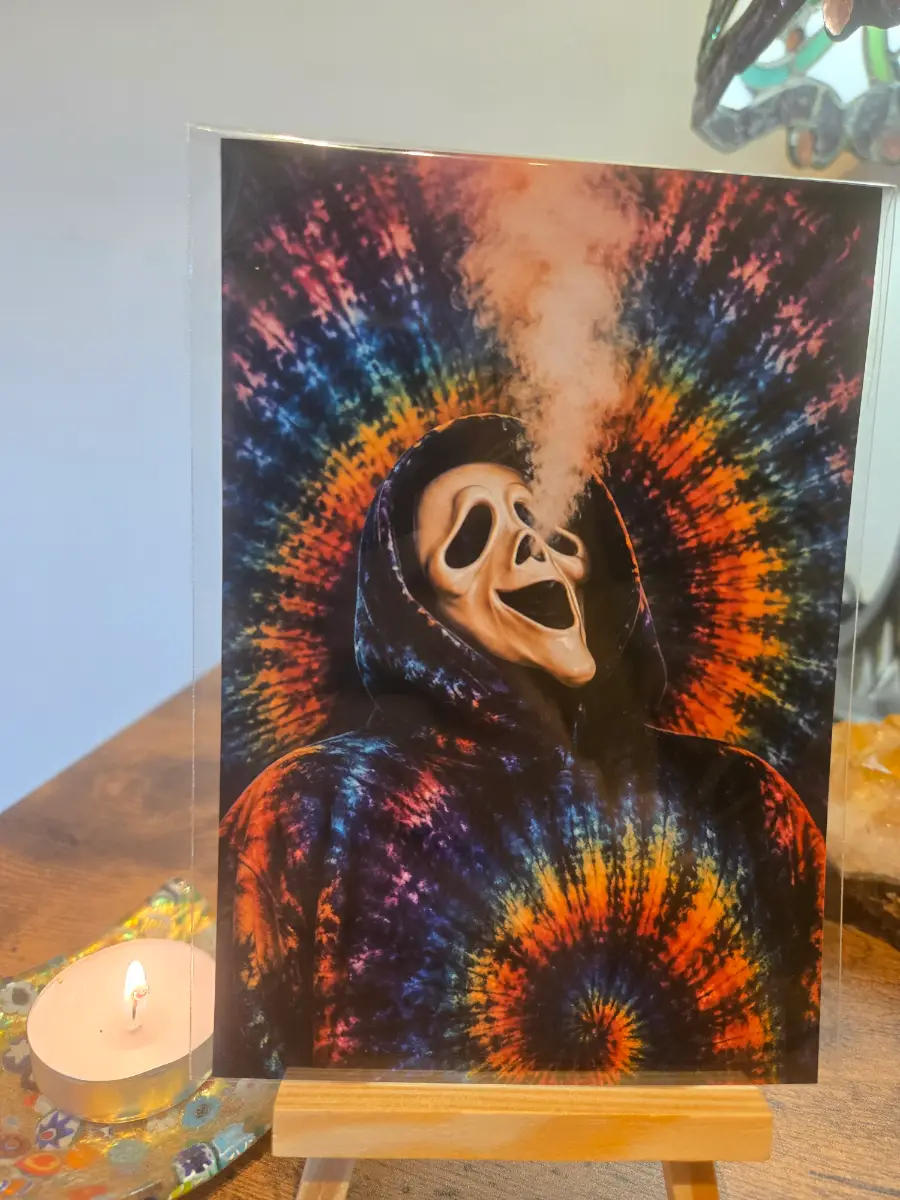Scream Ghostface Tie dye 6" X 4" Photo Print - Cover sleeve included