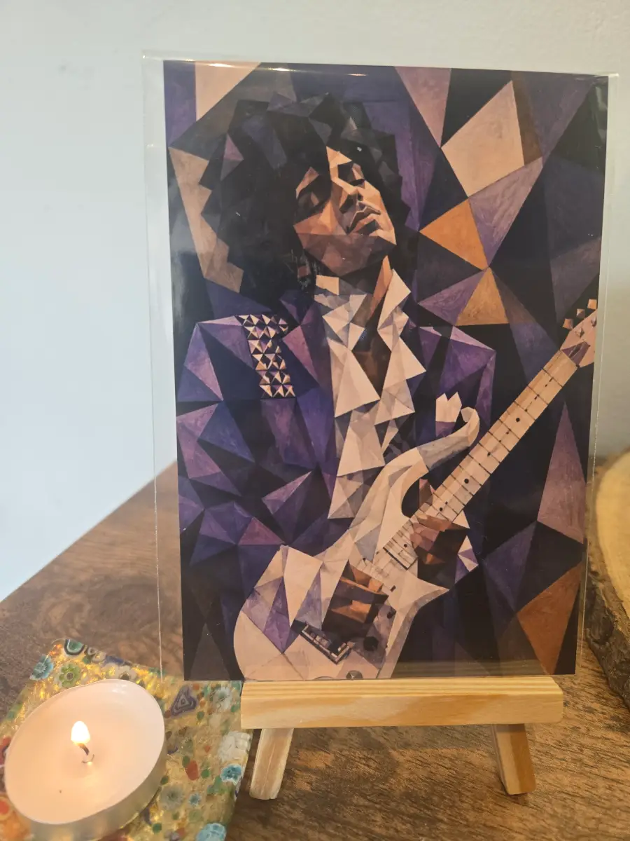 Prince Purple Rain Cubism Style 6" X 4" Photo Print - Cover sleeve included