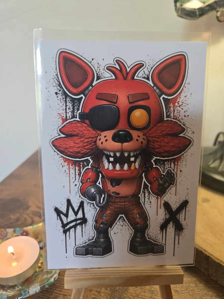 Five Nights At Freddys Foxy Street Art 6" X 4" Photo Print - Photo Protector Included
