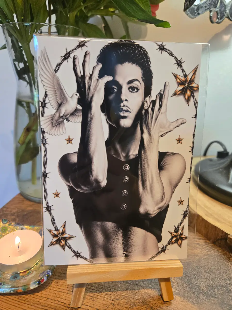 Prince 80s Tattoo Style 6" X 4" Photo Print - Cover sleeve included