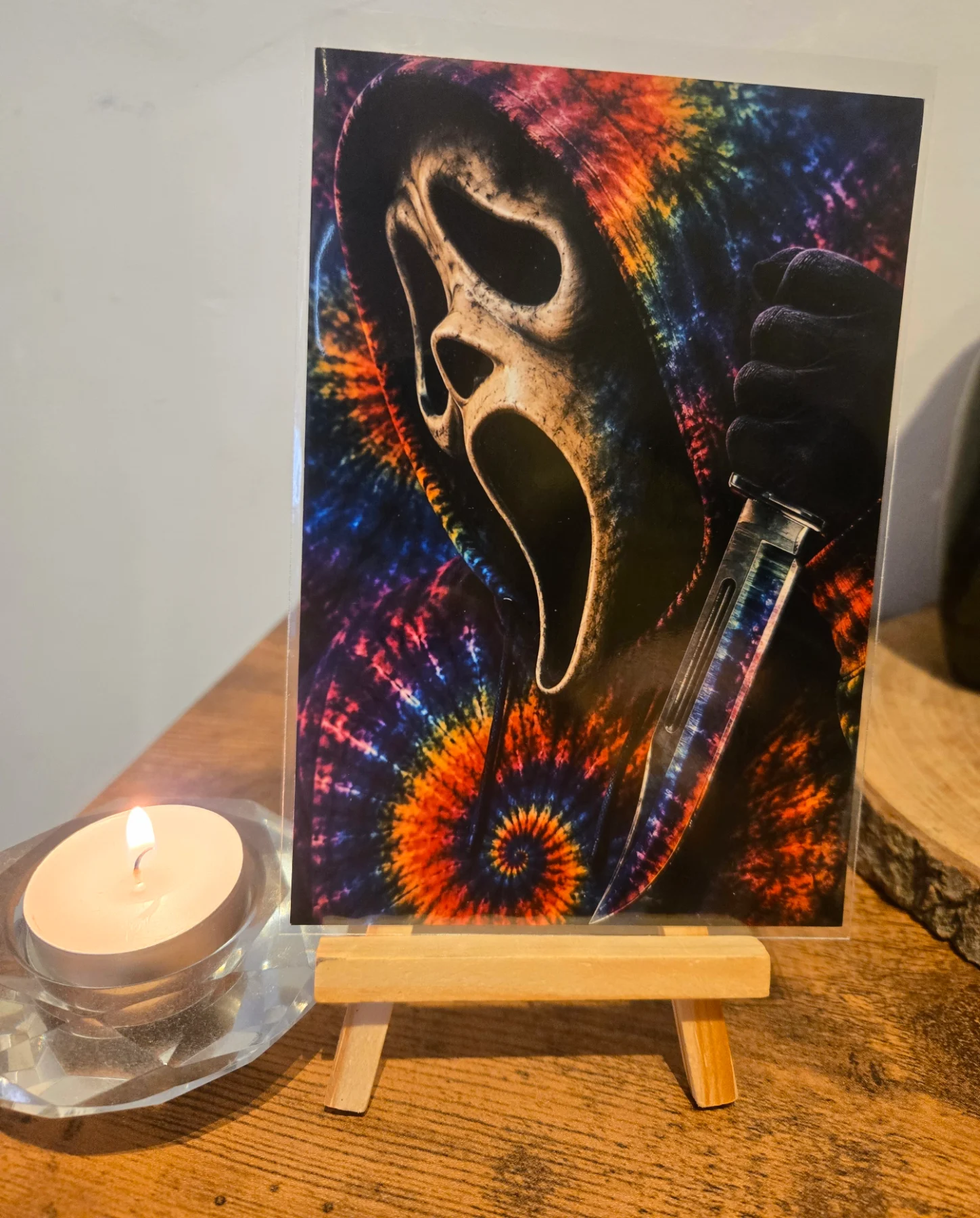 Ghostface Scream Tie Dye 6" X 4" Photo Print - Photo Protector Included