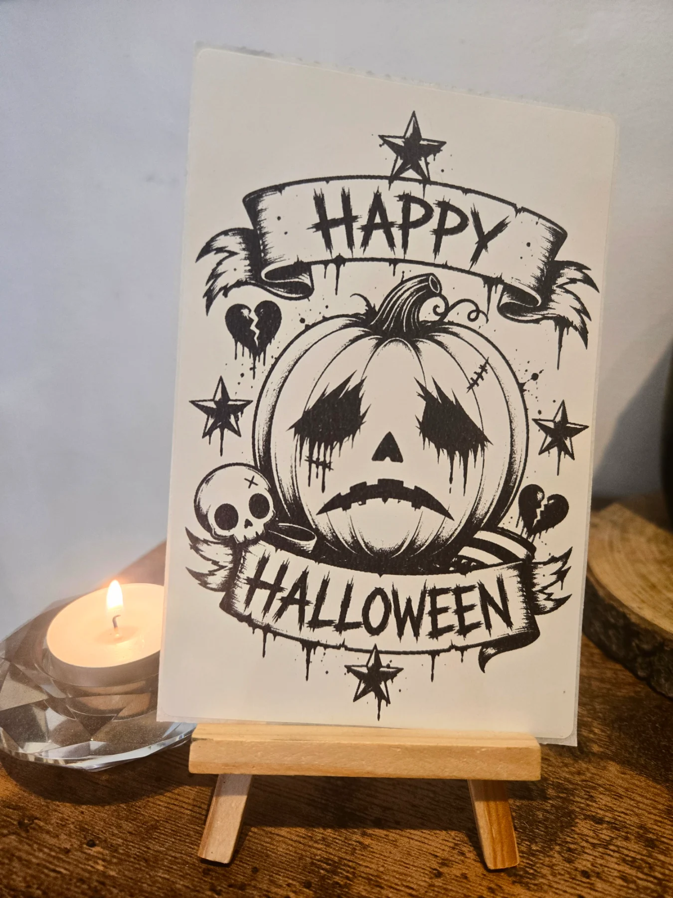 Sad Pumpkin Halloween Original 6" X 4" Matte Sticker