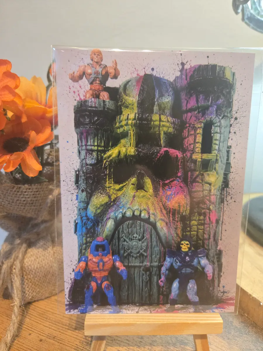 He-Man Castle Grayskull Neon 6" X 4" Photo Print - Cover sleeve included