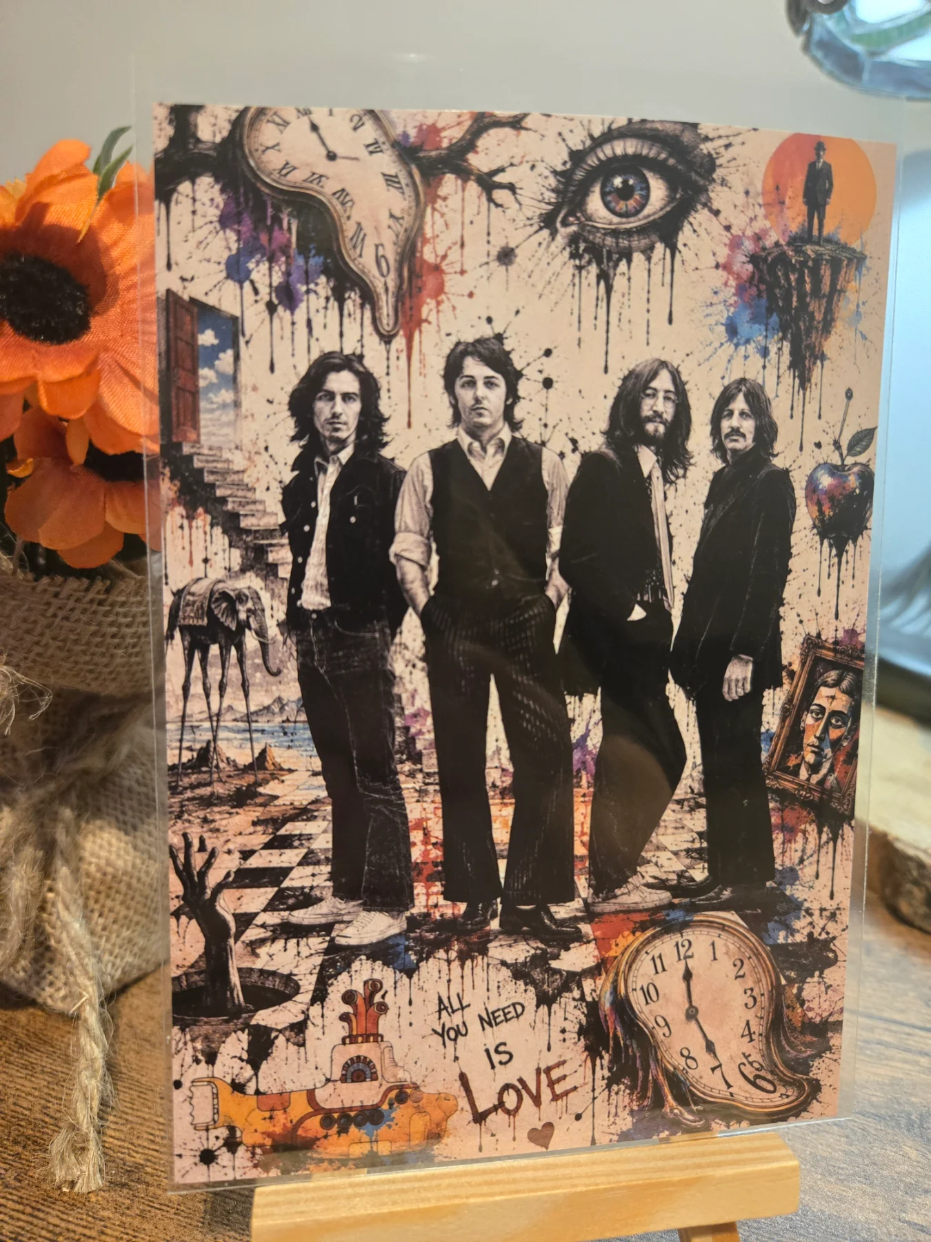 The Beatles "Dali Surrealism" 6" X 4" Photo Print - Photo Protector Included