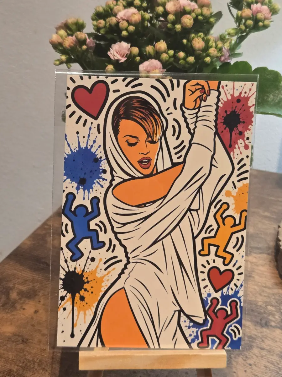 Kylie Minogue Keith Harring Style 6" X 4" Photo Print - Photo Protector Included