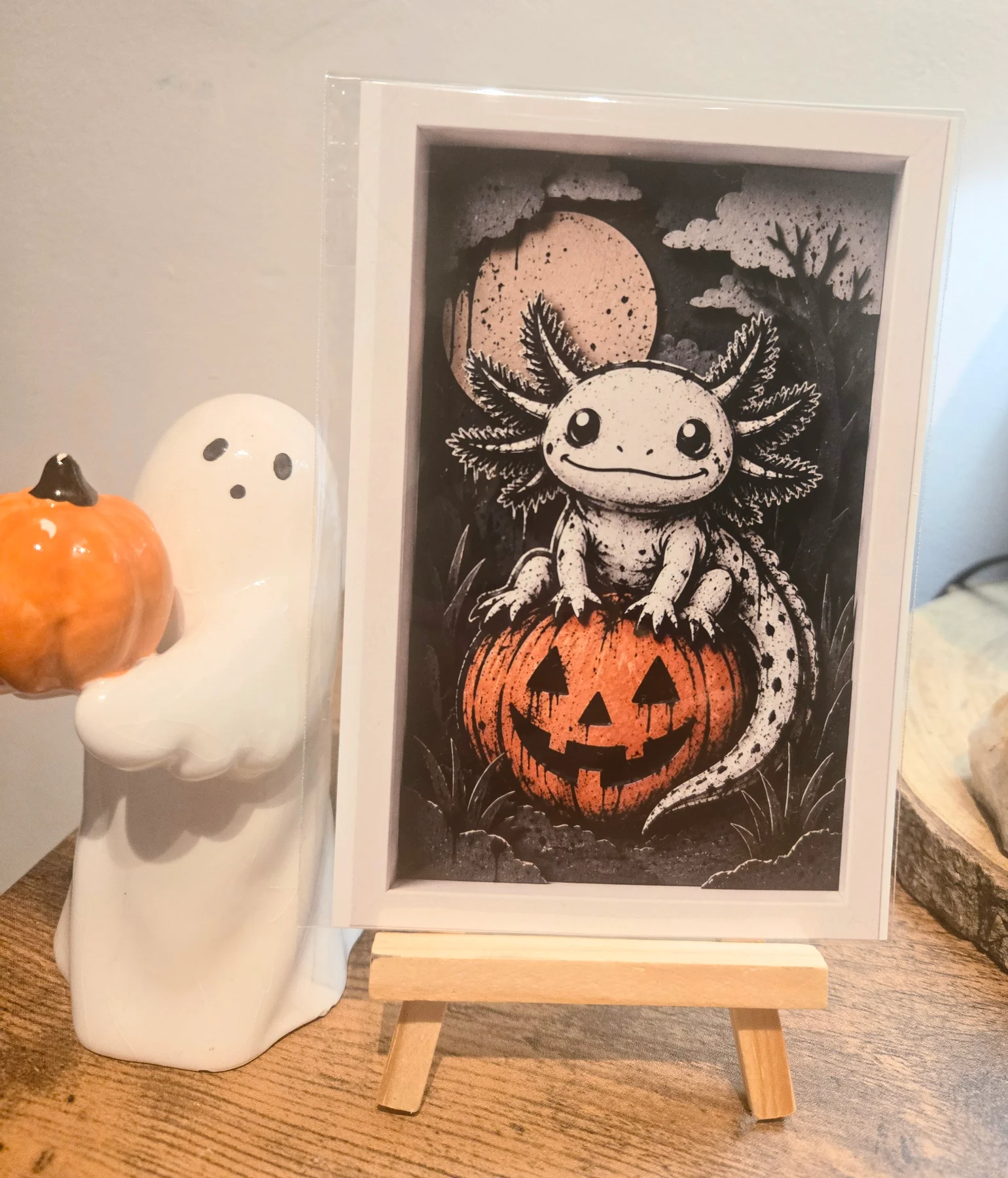 Axolotl Halloween 3D Style 6" X 4" Photo Print - Photo Protector Included