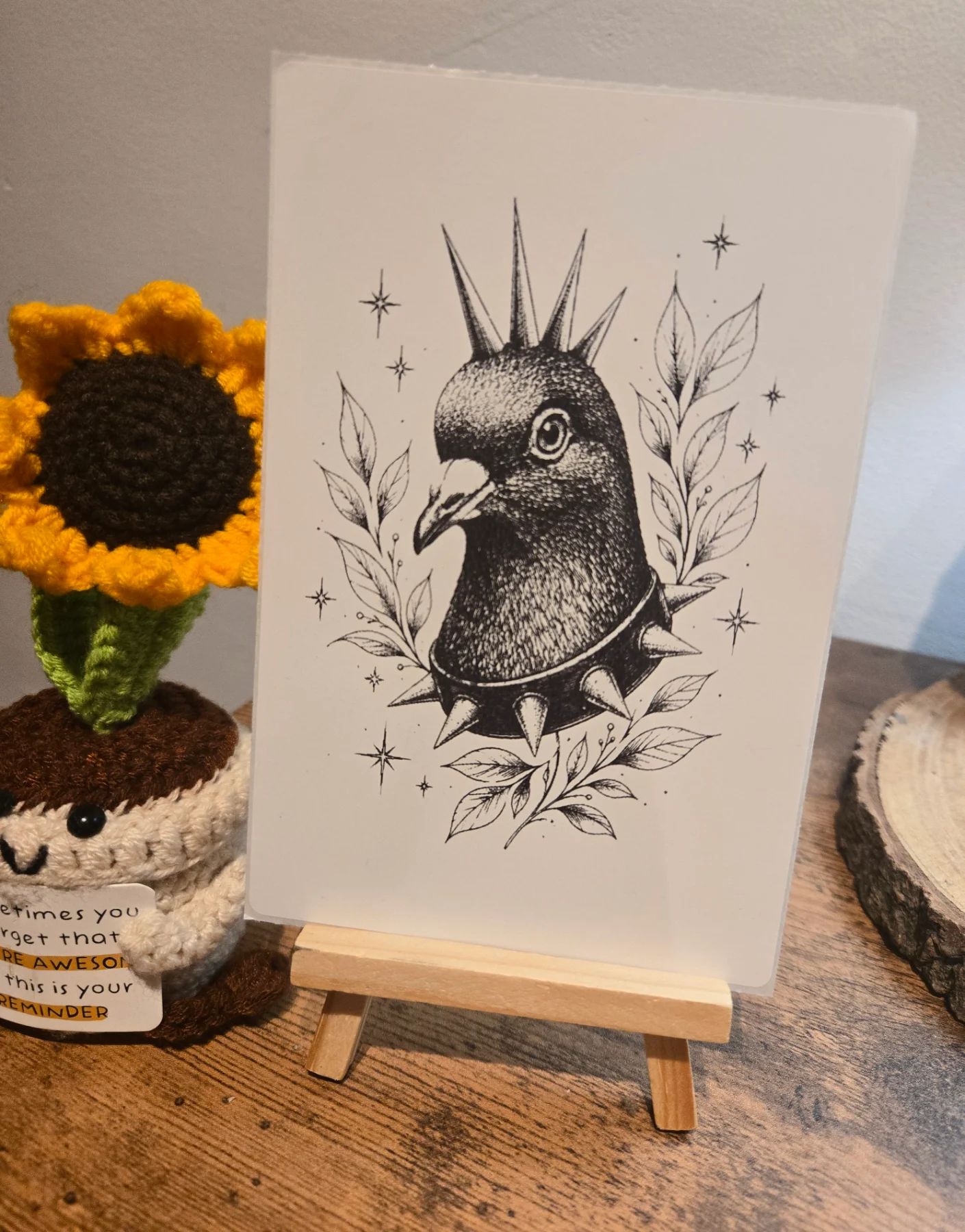 Punk Pigeon Tattoo Style Original 6" X 4" Matte Sticker