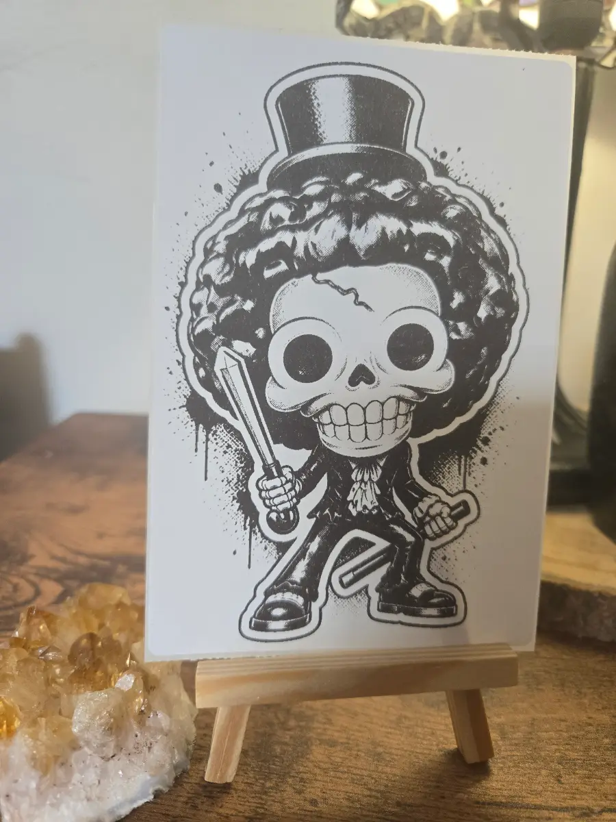 One Piece Brook Street Art Style Sticker Original 6" X 4" Matte Sticker