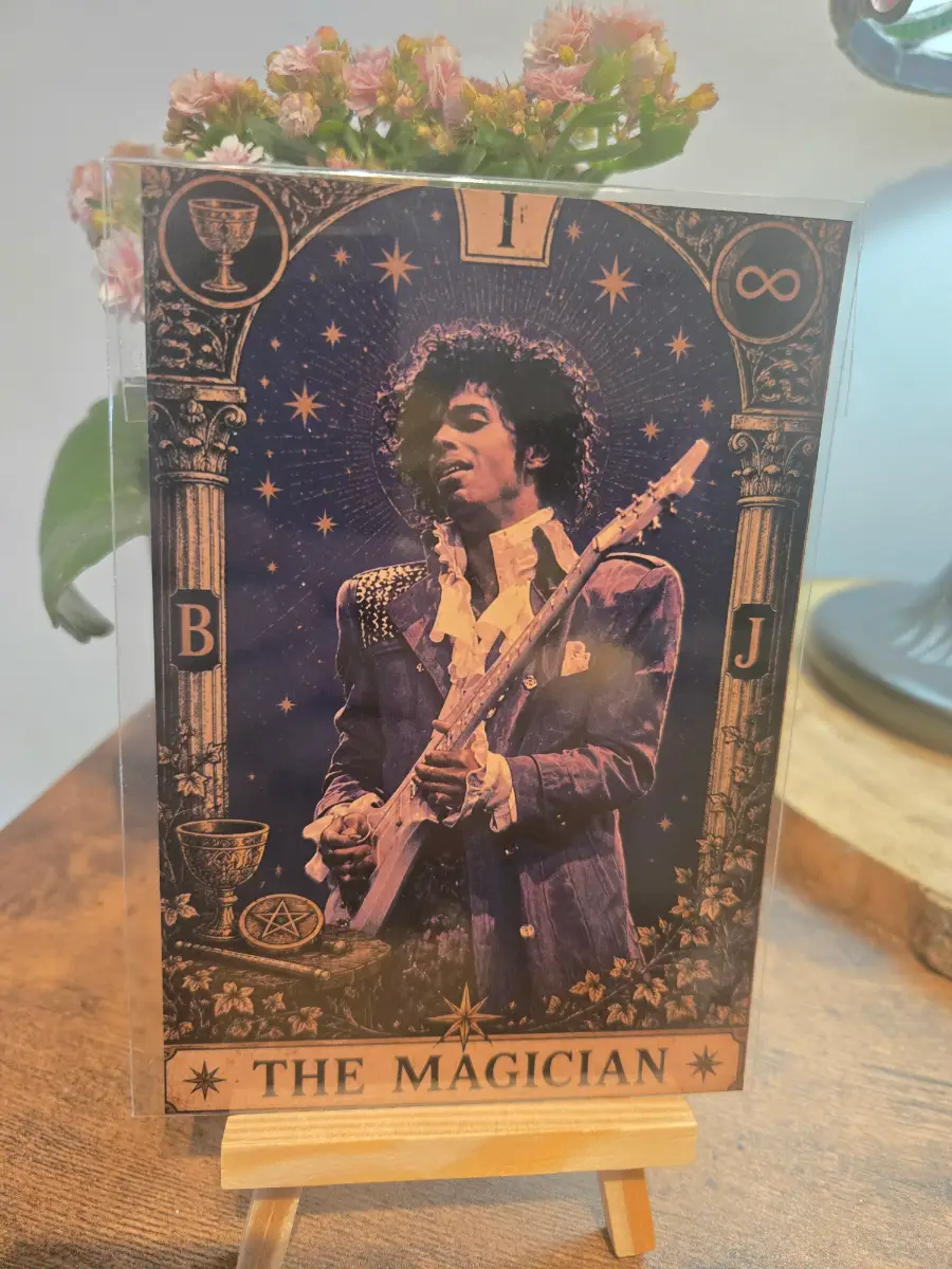 Prince "Purple Rain Tarot Card" Art 6" X 4" Photo Print - Photo Protector Included