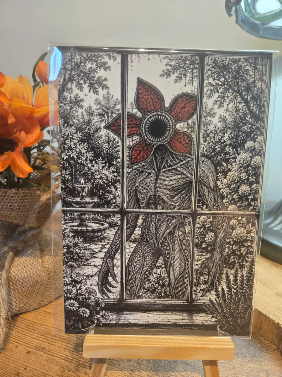 Stranger Things Demogorgon Ink Sketch 6" X 4" Photo Print - Cover sleeve included