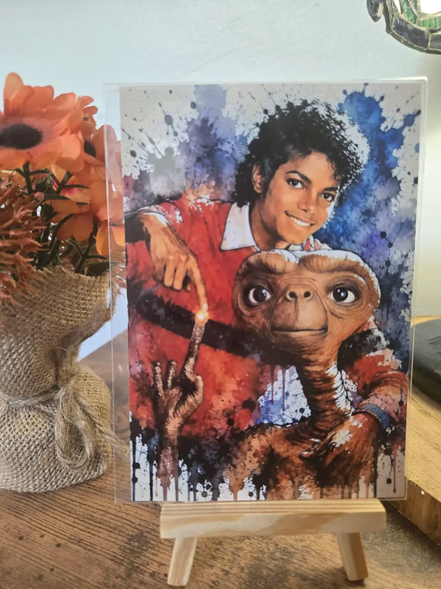 Michael Jackson and E.T 6" X 4" Photo Print - Cover sleeve included