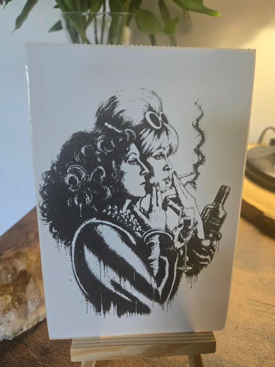 Absolutely Fabulous 90s Street Art Style Sticker Original 6" X 4" Matte Sticker