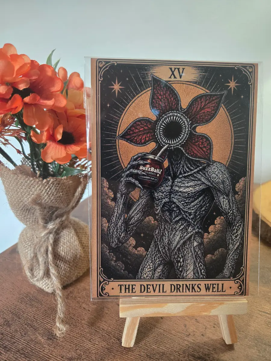 Stranger Things Demogorgon Tarot Card 6" X 4" Photo Print - Cover sleeve included