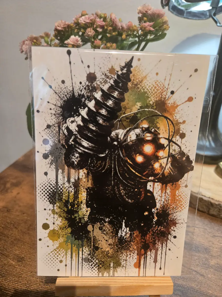 Bioshock Big Daddy Inksplash 6" X 4" Photo Print - Photo Protector Included