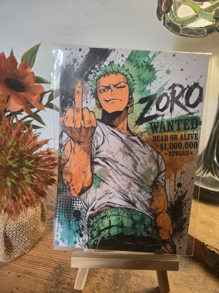 One Piece Zoro Inksplash 6" X 4" Photo Print - Photo Protector Included