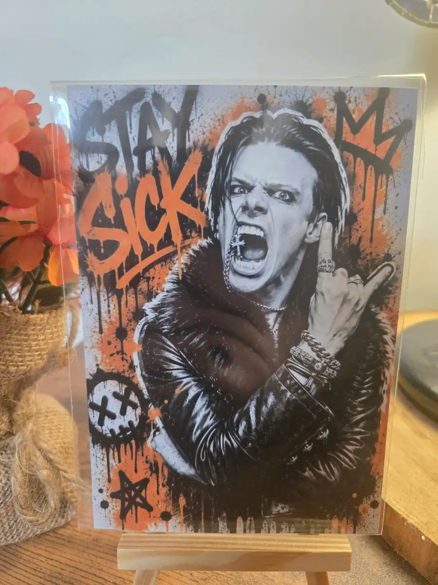 Yungblud "Stay Sick" Graffiti Style 6" X 4" Photo Print - Cover sleeve included