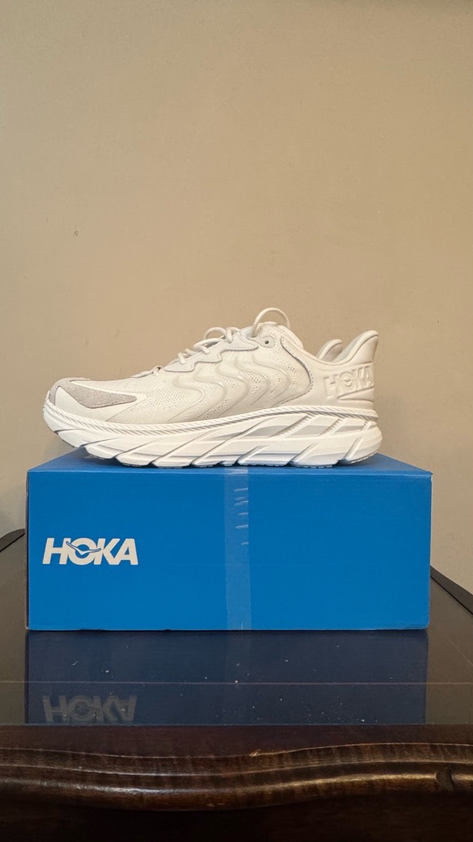 Hoka One One Clifton LS Running Shoes White/Nimbus Cloud Uk10.5