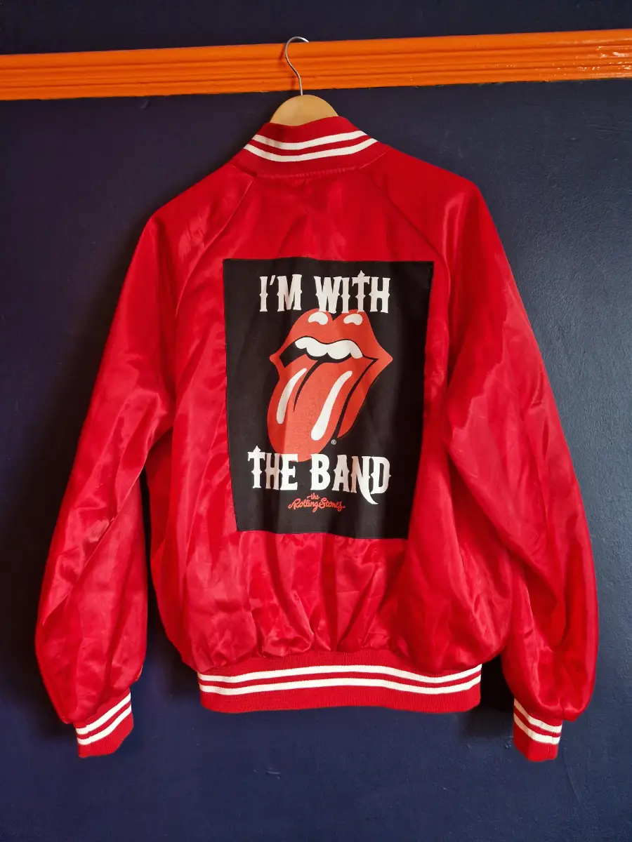 Rolling Stones Red Satin Bomber Jacket