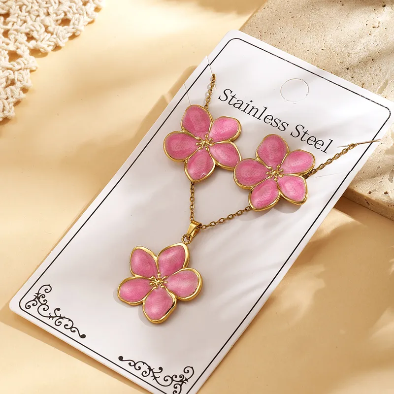 Blush Flower Gold Jewellery Set