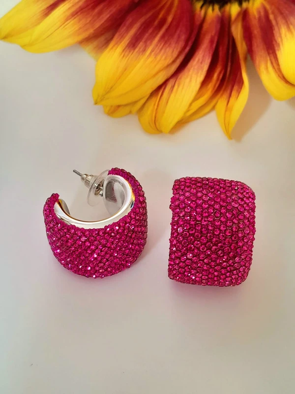 Cristal Summer Hot Pink Earrings