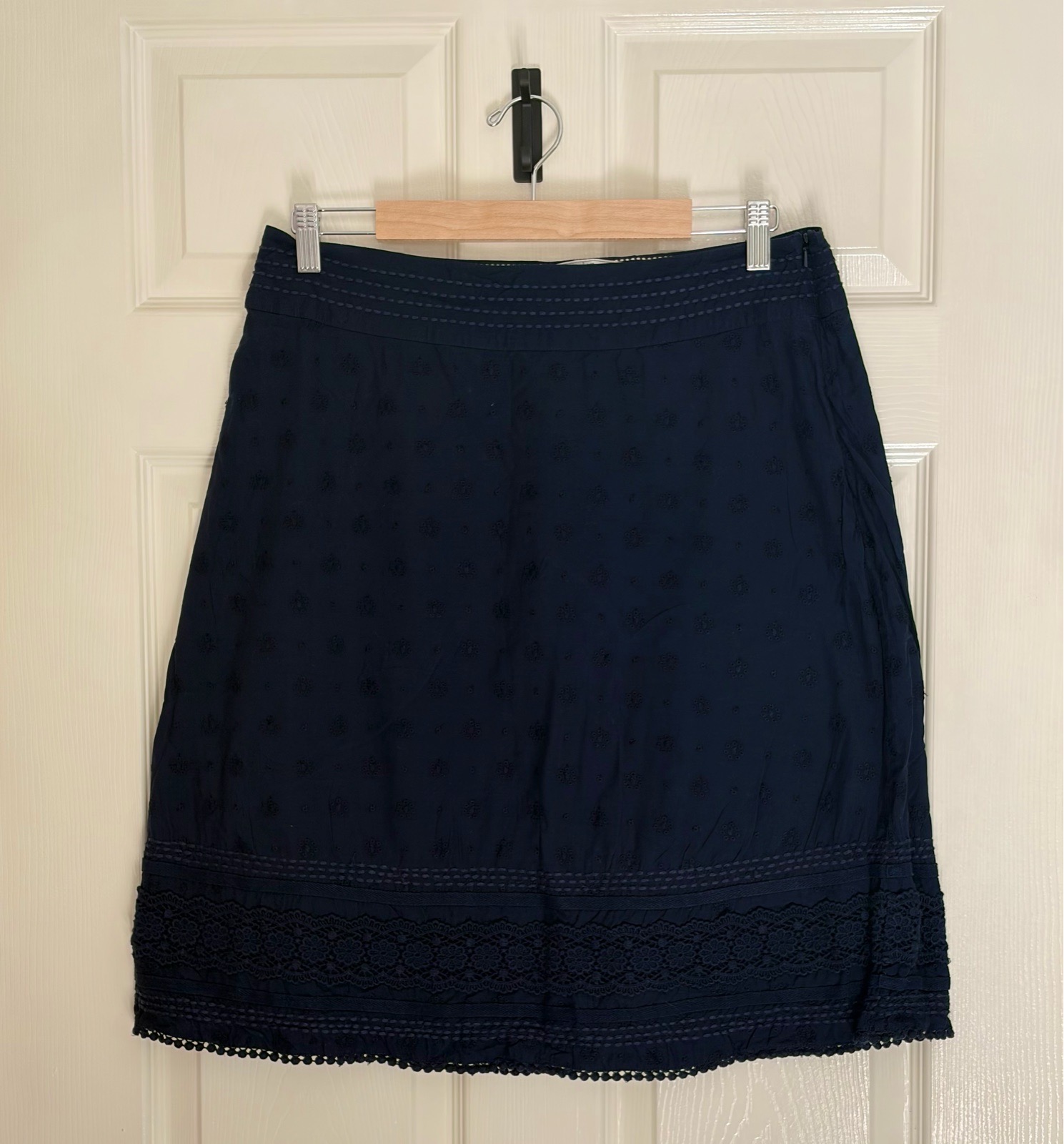 FatFace A Line Knee Length Navy Blue Skirt Womens Size UK 14