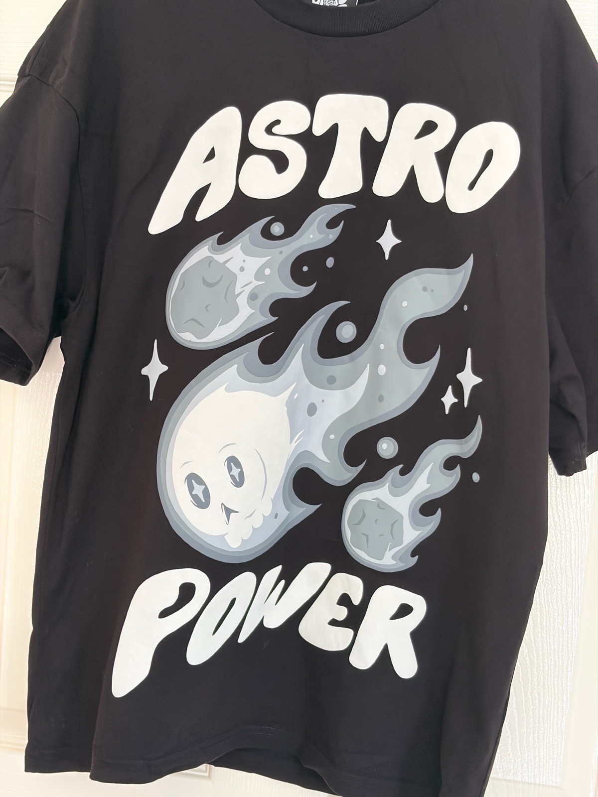 Large Men’s Oversized Print T-shirt Black Epic Kid