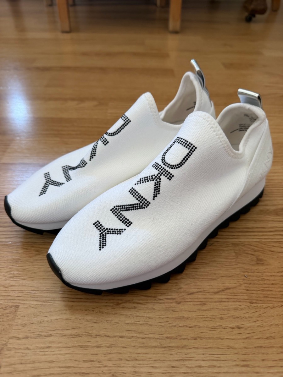 DKNY white slip on trainers size 5.5