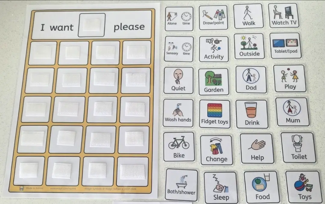 Visual i want board with pecs