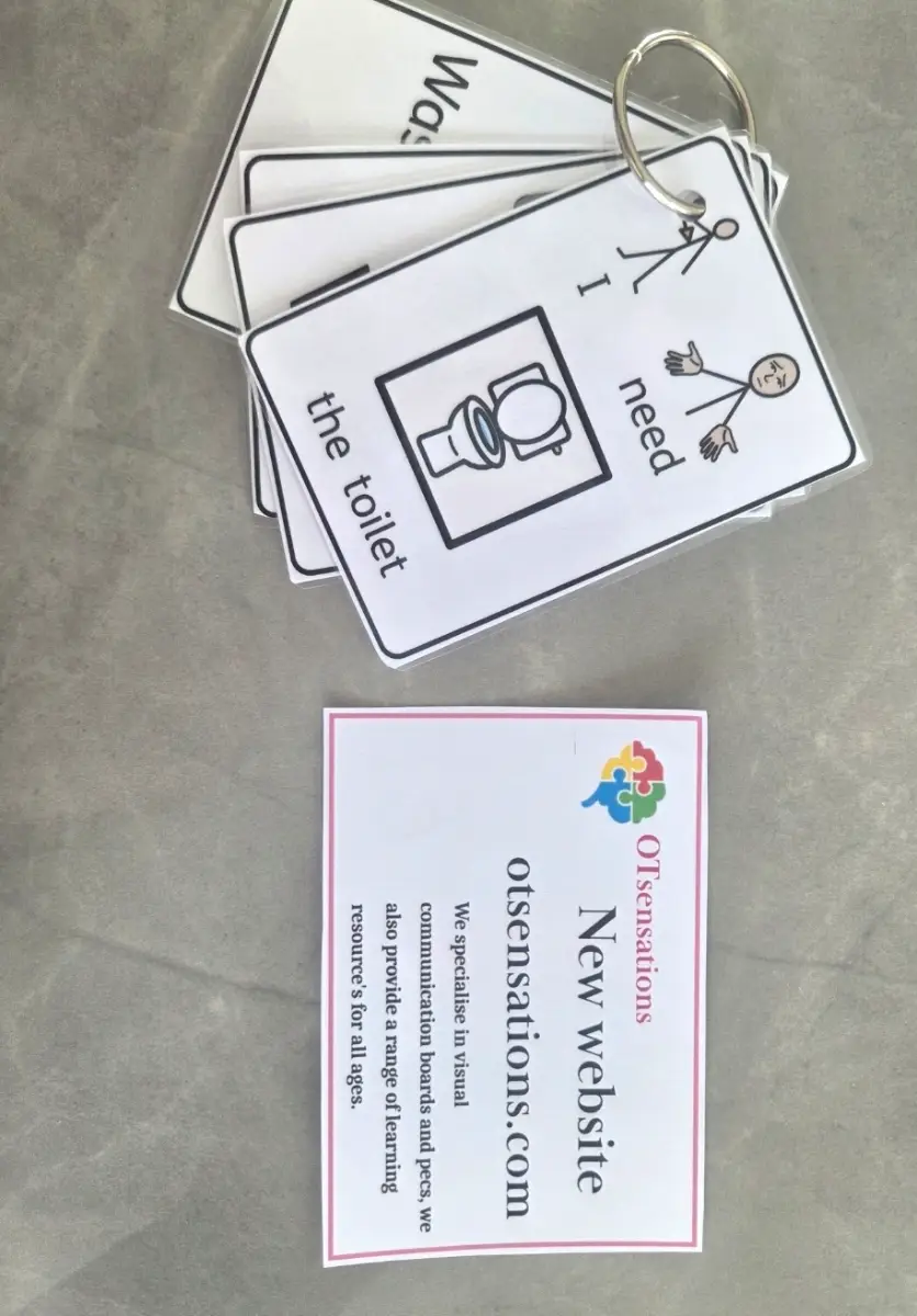 Visual toilet warning cards