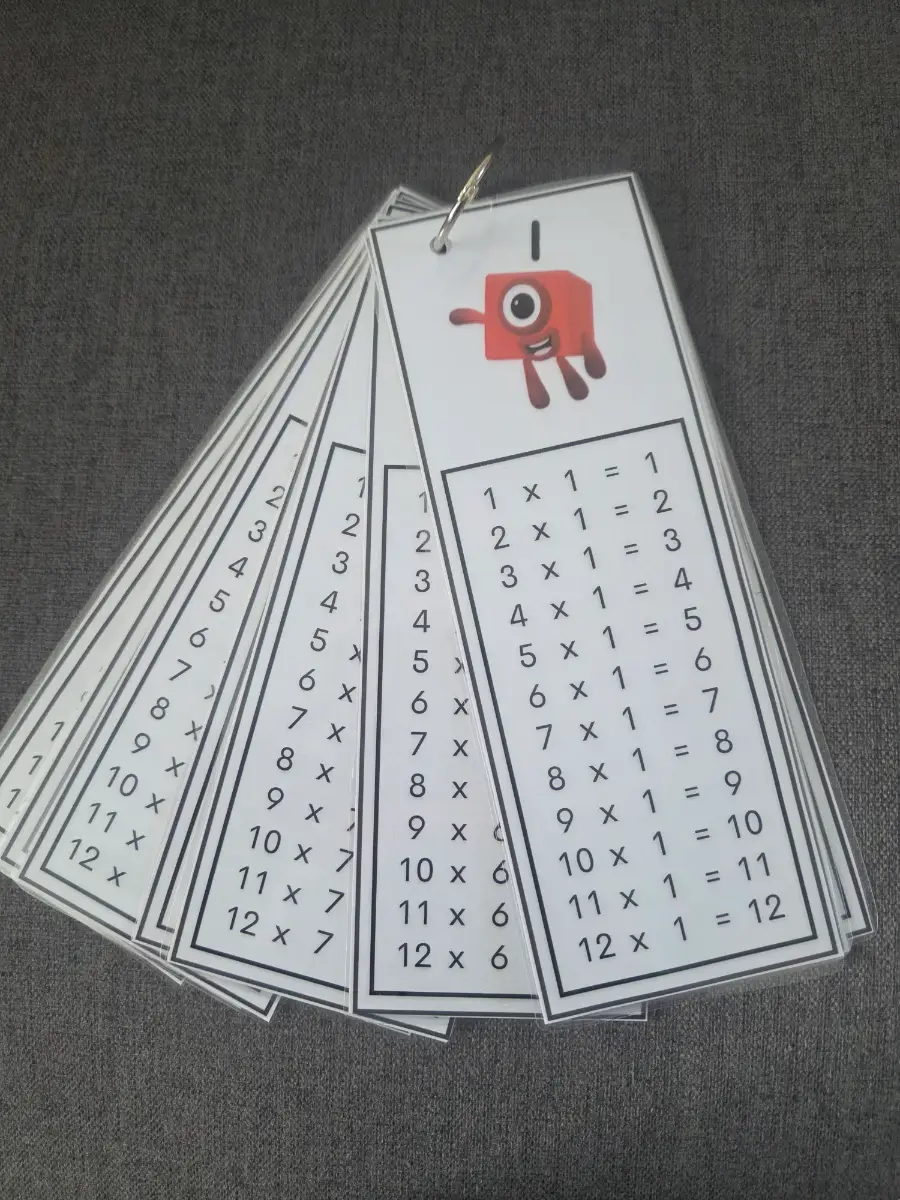 Numberblocks times tables flash cards