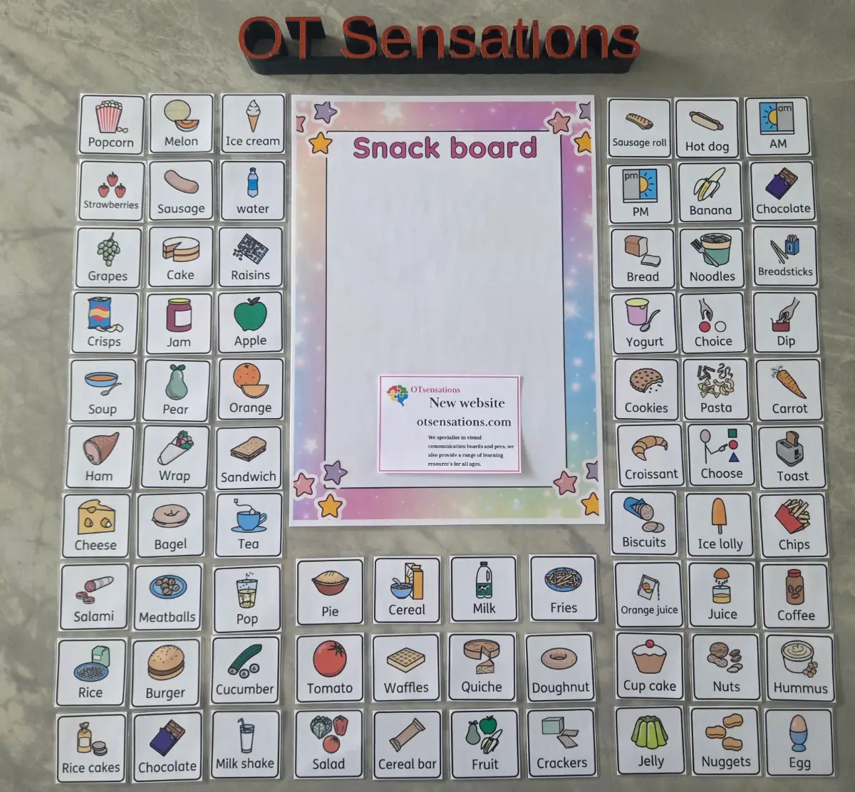 Visual snack board with pecs