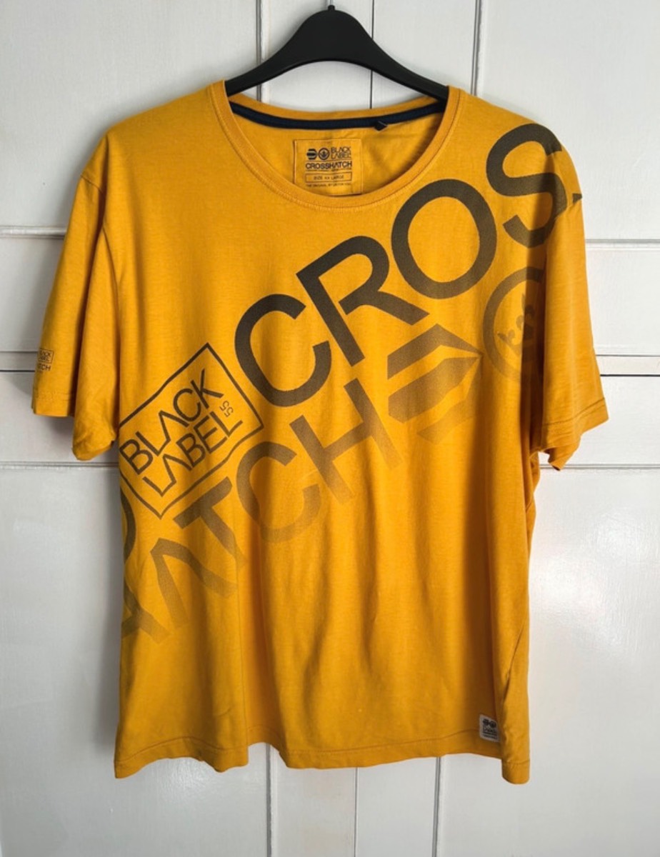 Crosshatch Black Label 55 Mustard Yellow Cotton T‑Shirt | Size XXL